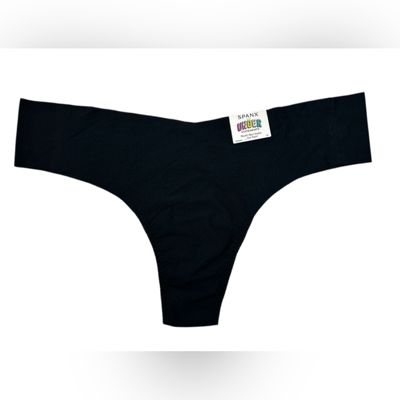 NWT Spanx Under Statements Thong Panties Very Black Perforated Style 40040R 2X - Picture 3 of 10